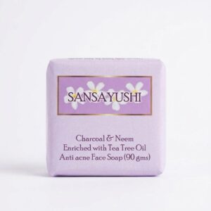 Sansayushi Anti-Acne Face Soap – Charcoal, Neem & Tea Tree (90g)